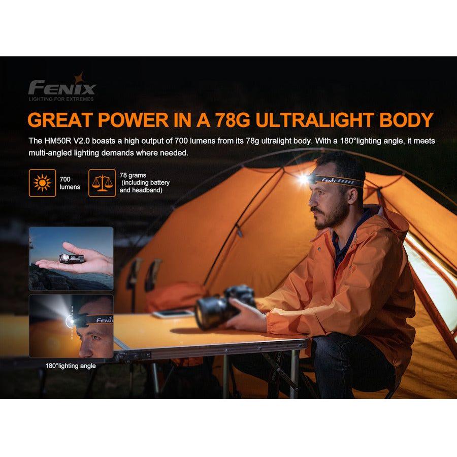 Fenix HM50R V2.0 700 Lumen Mini LED Headtorch/Handtorch - Hill and Dale Outdoors