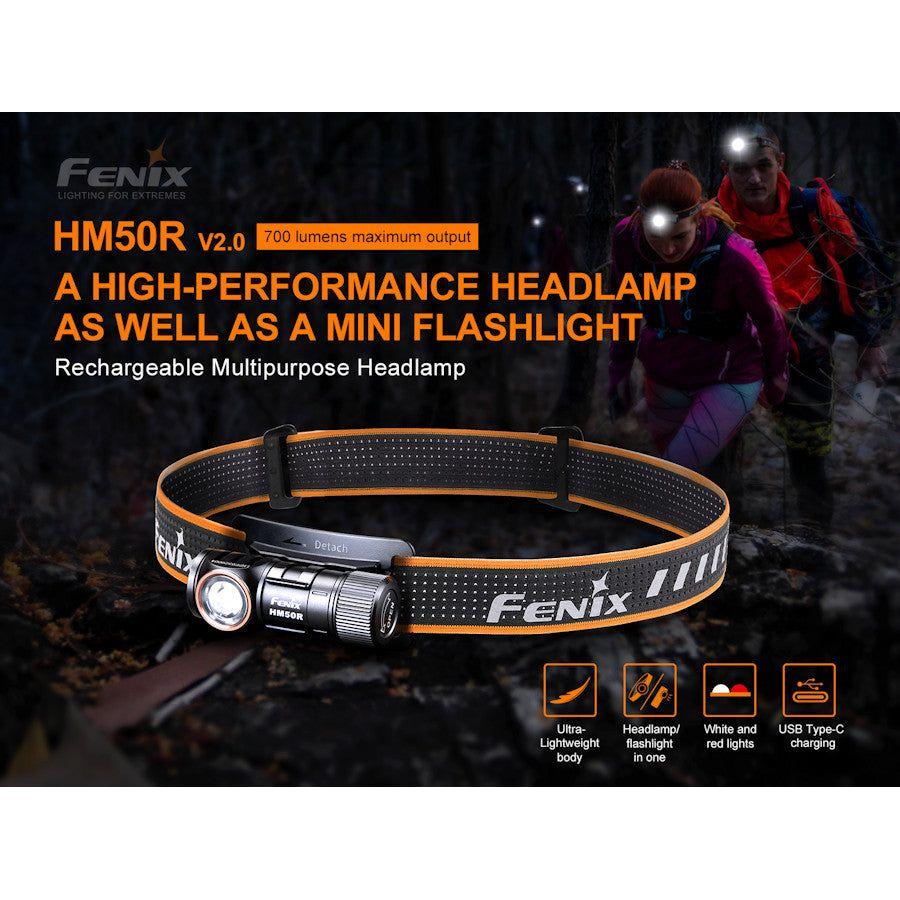 Fenix HM50R V2.0 700 Lumen Mini LED Headtorch/Handtorch - Hill and Dale Outdoors