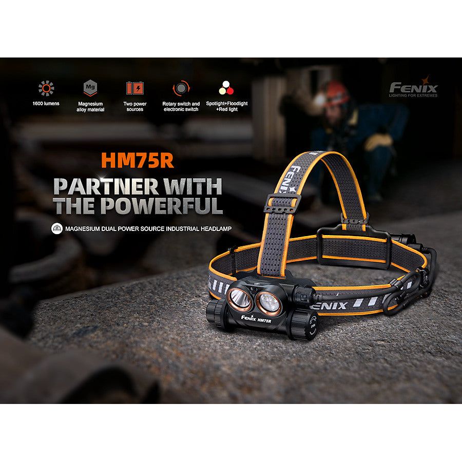 Fenix HM75R 1600 Lumens Rechargeable Headtorch - Hill and Dale Outdoors