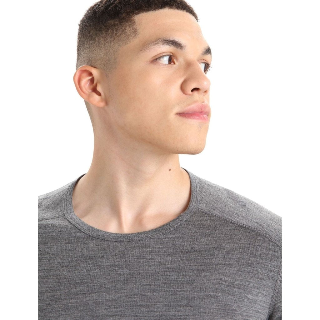 Icebreaker Men's Merino 200 Oasis Long Sleeve Crewe Thermal Top - Gritstone Heather - Hill and Dale Outdoors