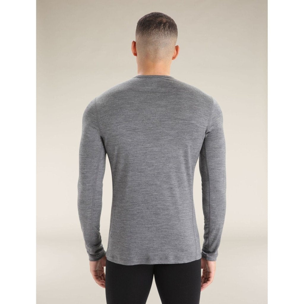 Icebreaker Men's Merino 200 Oasis Long Sleeve Crewe Thermal Top - Gritstone Heather - Hill and Dale Outdoors