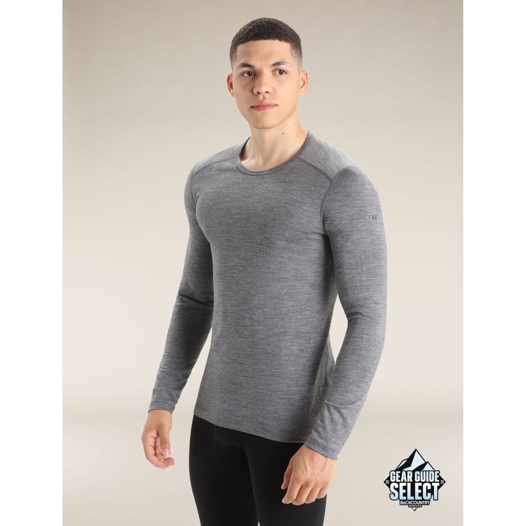 Icebreaker Men's Merino 200 Oasis Long Sleeve Crewe Thermal Top - Gritstone Heather - Hill and Dale Outdoors