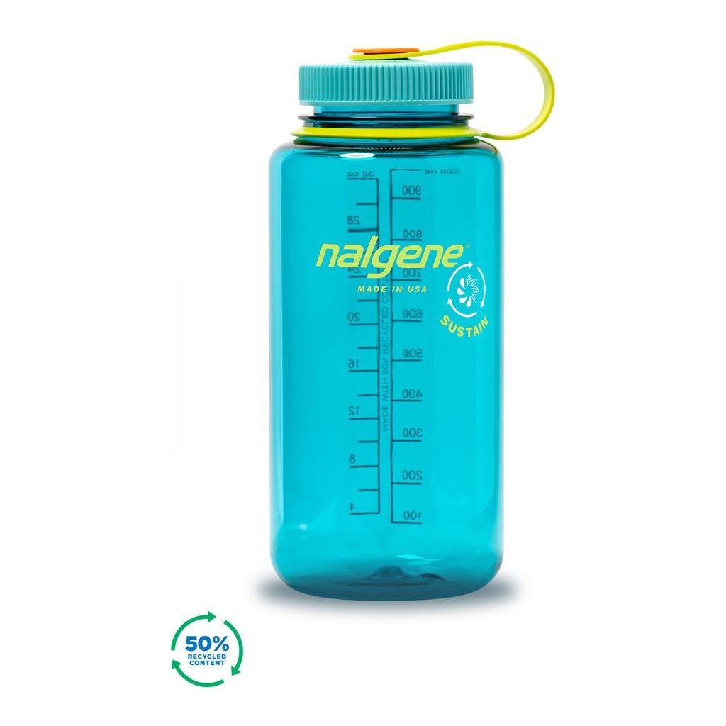 Nalgene Wide Mouth Sustain 32oz 1L Water Bottle - Cerulean - Hill and Dale Outdoors