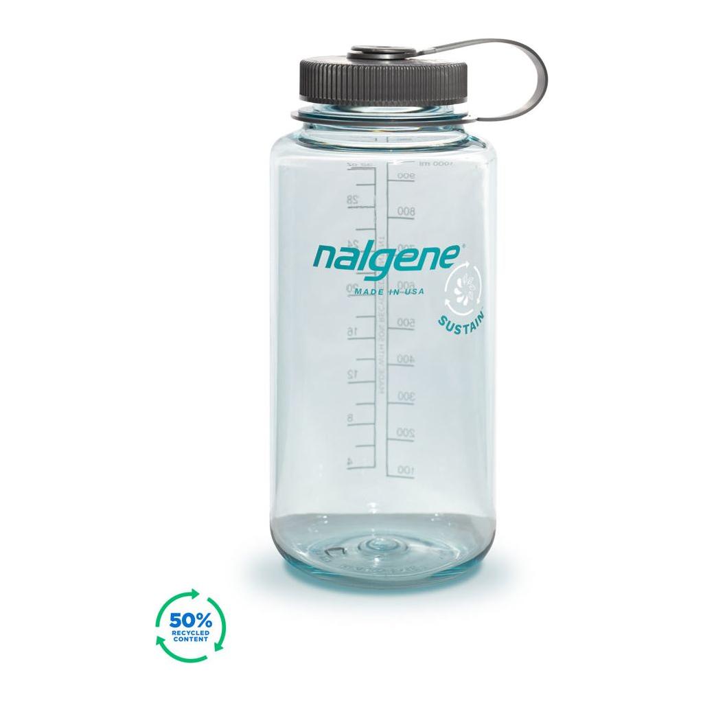 Nalgene Wide Mouth Sustain 32oz 1L Water Bottle - Seafoam - Hill and Dale Outdoors