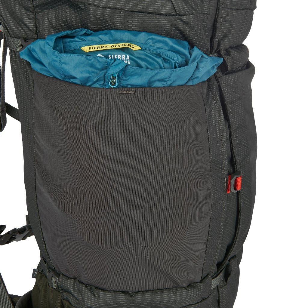 Sierra Designs Flex Capacitor 40L - 60L Blackpack With Waist Belt - Peat - Hill and Dale Outdoors
