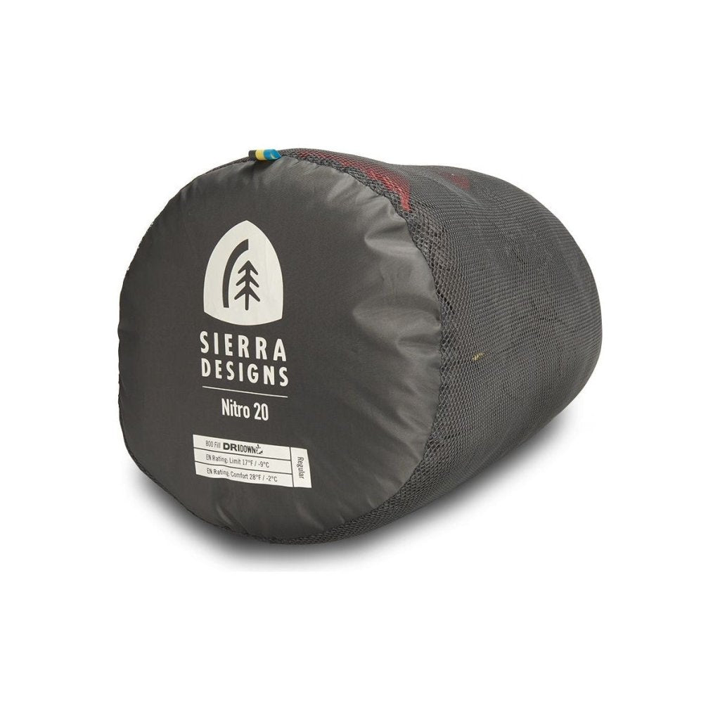 Sierra Designs Nitro 800F 20° Degree Down Sleeping Bag - Red - Hill and Dale Outdoors