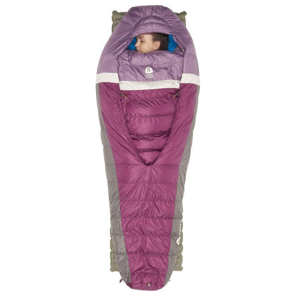 Sierra Designs Women's Backcountry Bed 650F 20° Degree Down Sleeping Bag - Purple - Hill and Dale Outdoors