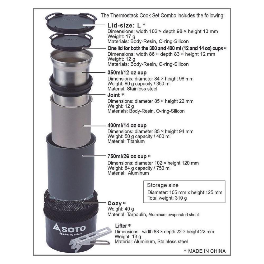 Soto Thermostack Cook Set Combo - Hill and Dale Outdoors