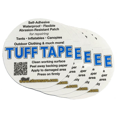 Stormsure 'TUFF Tape' Self Adhesive Waterproof Repair Patches - 5 pack 75mm - Hill and Dale Outdoors