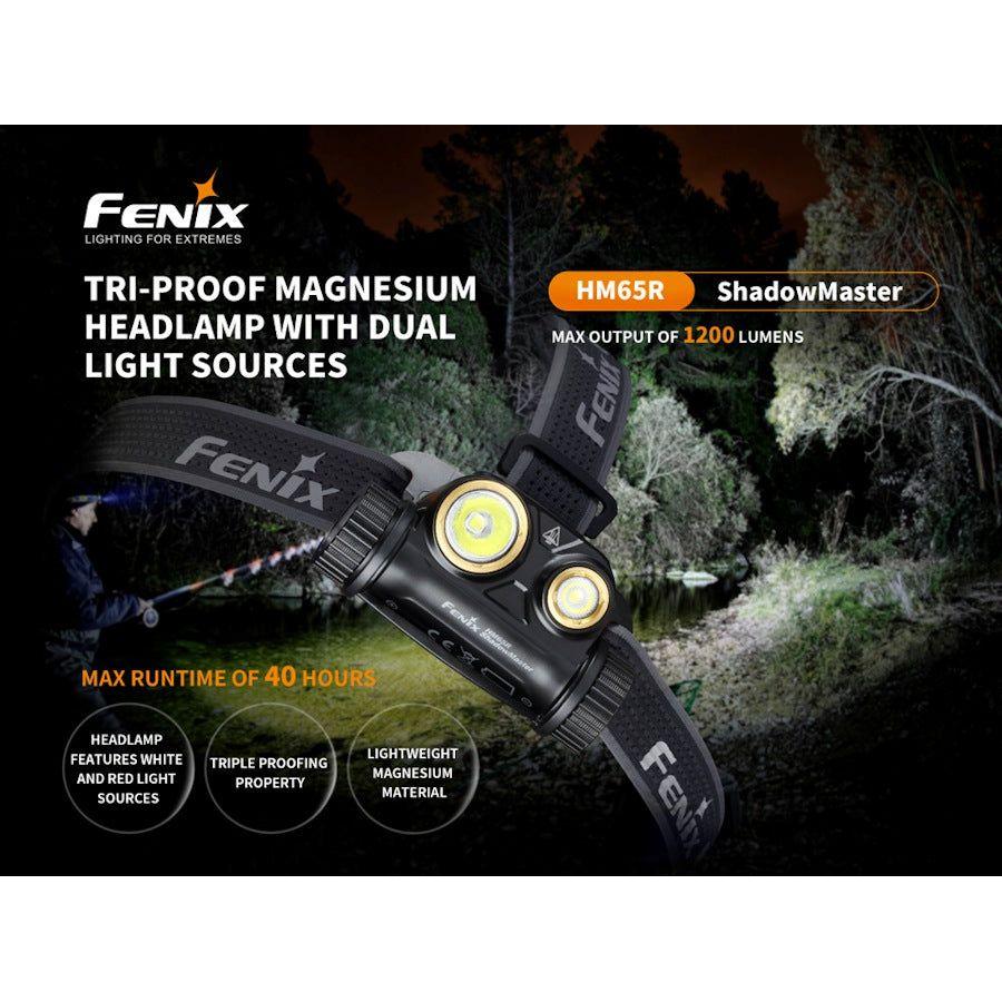 Fenix HM65R ShadowMaster 1200 Lumens Rechargeable Headtorch - Hill and Dale Outdoors