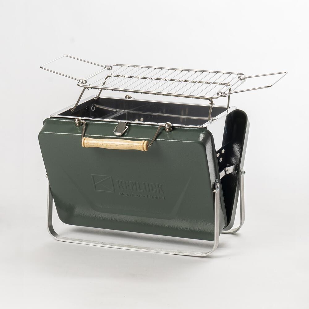 Kenluck Buddy Grill / BBQ - Hammertone Gloss Green - Hill and Dale Outdoors