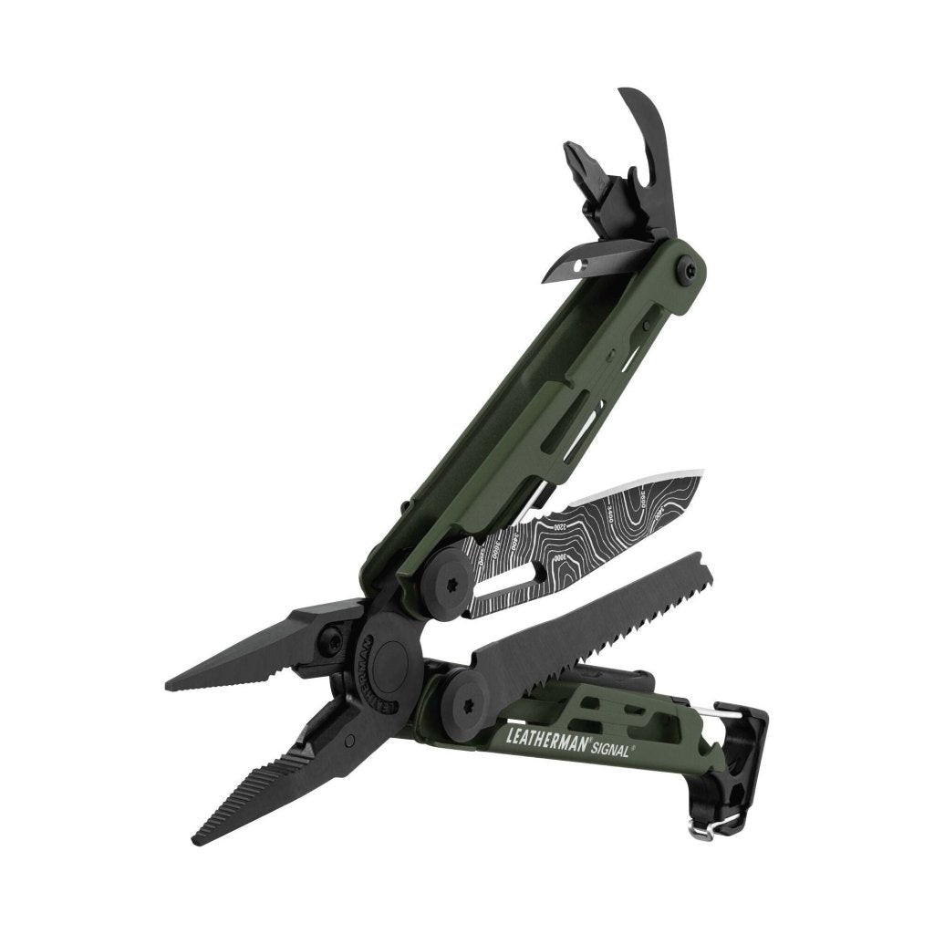 Leatherman Signal Multi Tool with Nylon Sheath - Green/Topo - Hill and Dale Outdoors