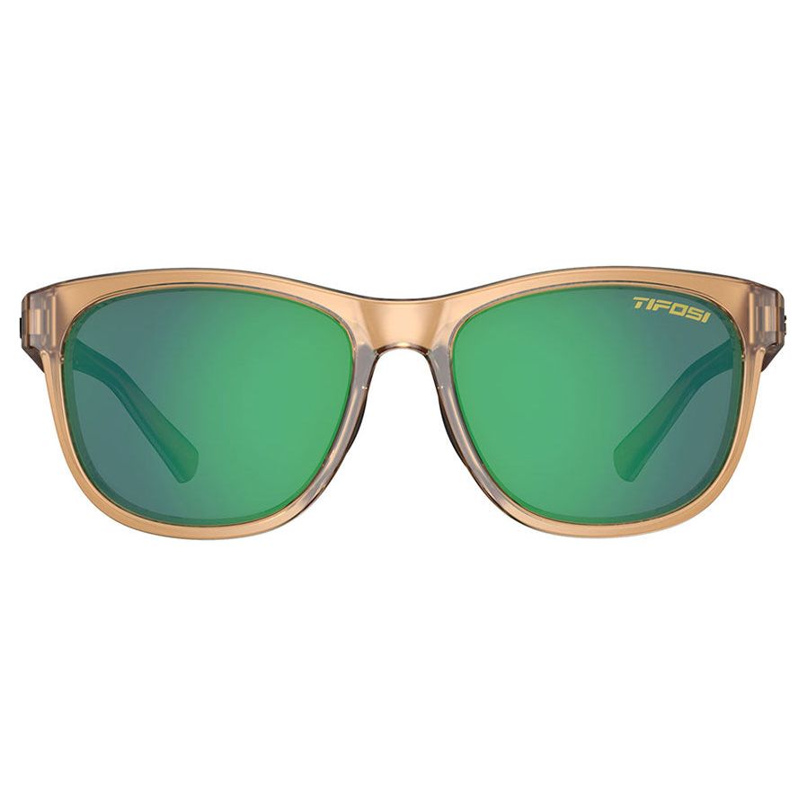 Tifosi Swank Single Lens Sunglasses - Crystal Brown/Green Mirror