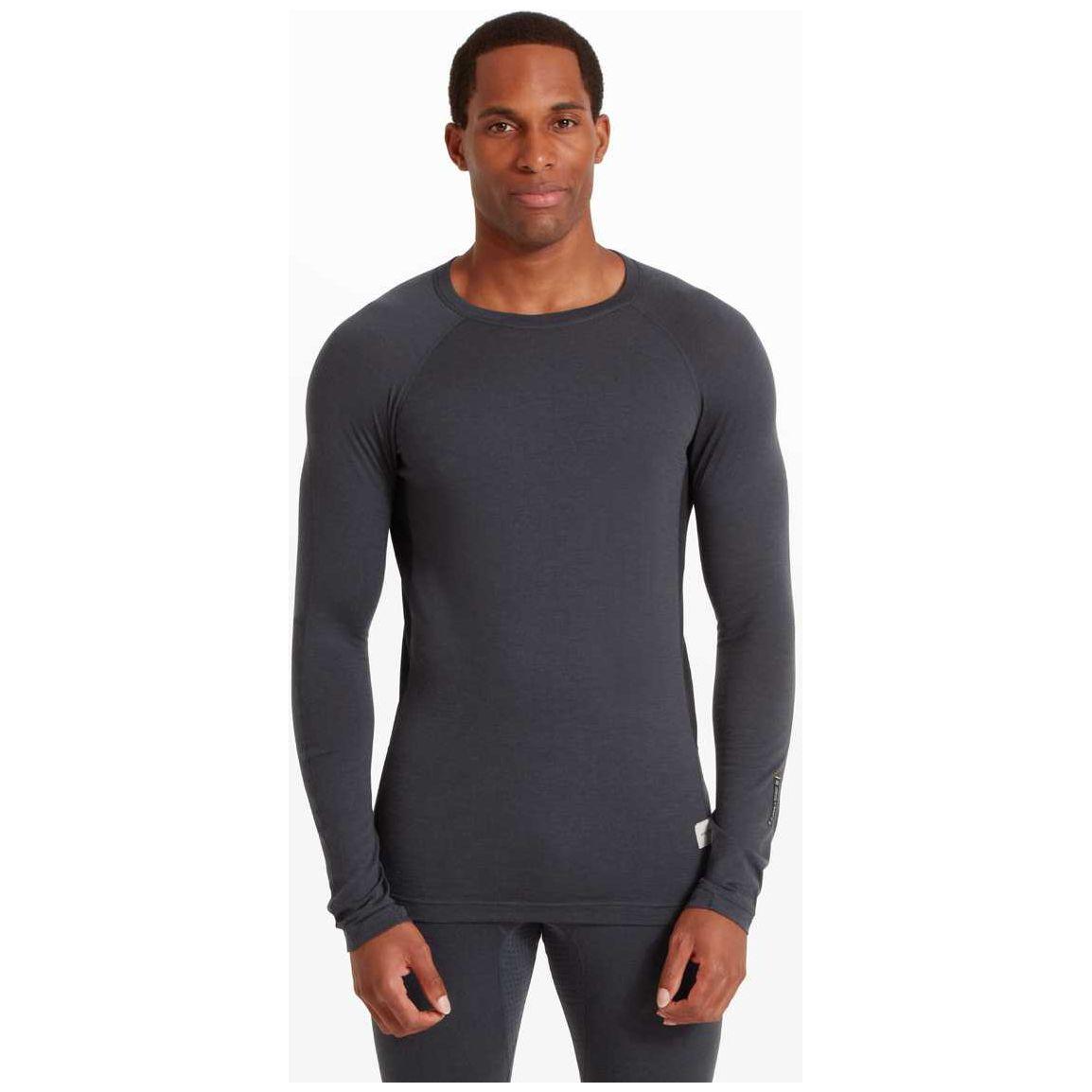 Artilect Boulder 125 Long Sleeve Crew Merino Men&#39;s Baselayer - Dusk Blue/ Black