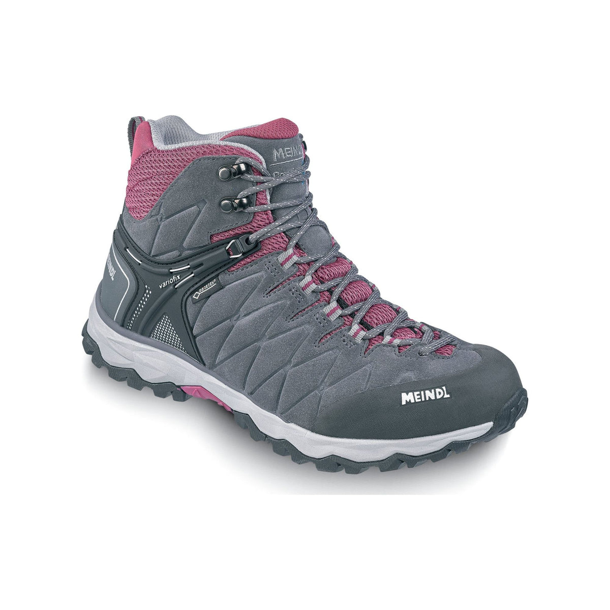 Meindl Mondello Lady Mid GTX Wide Fit Walking Boot - Anthracite/ Pink