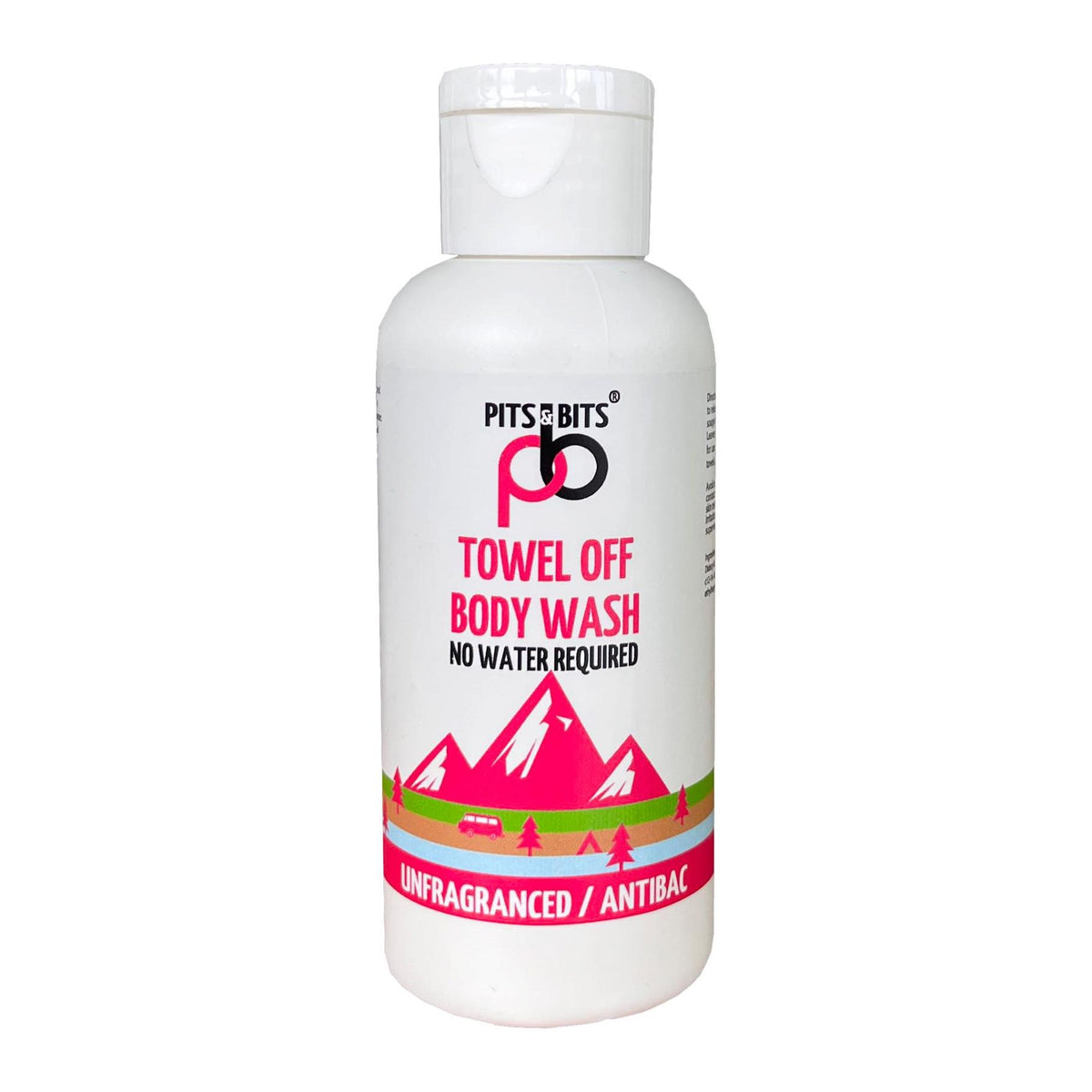 Pits &amp; Bits Towel Off Body Wash -  Antibacterial and Fragrance-Free 100ml Travel Size