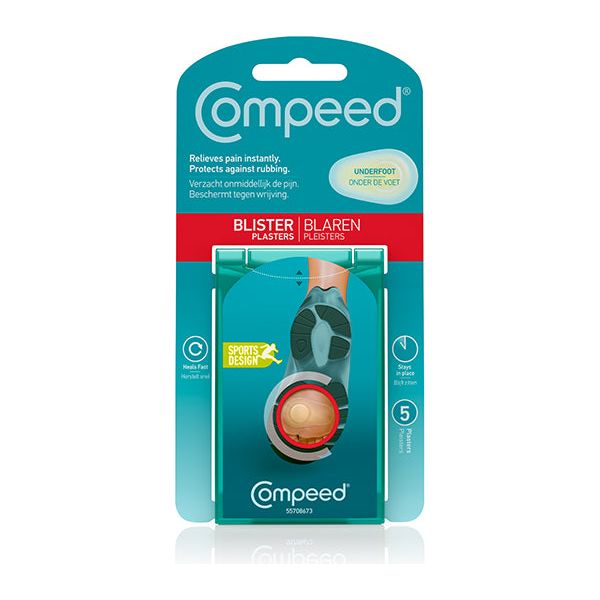 Compeed Sports Underfoot Hydrocolloid Blister Plaster - Pack of 5