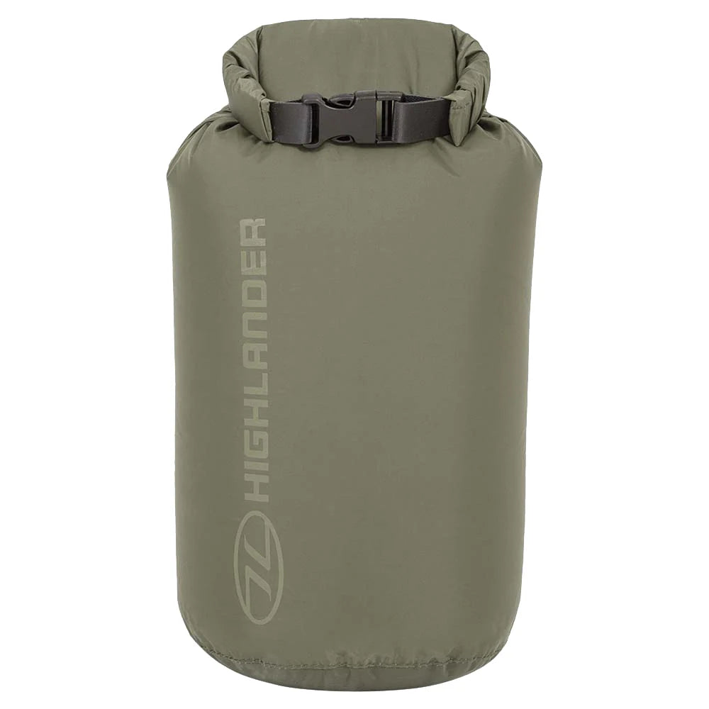 7L olive green Highlander dry bag isolated on white background