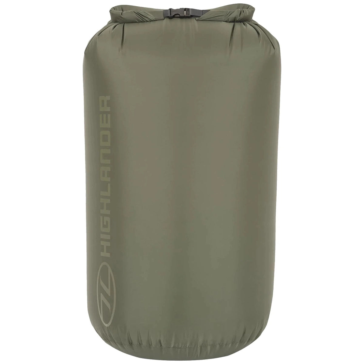 olive green Highlander 7L dry bag with dark grey roll-top