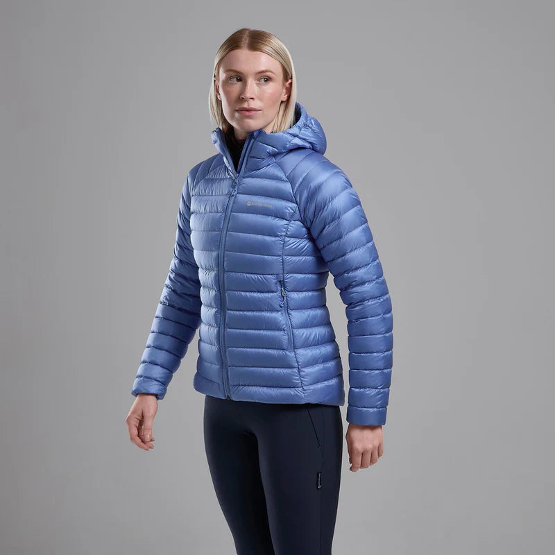 Montane Women&#39;s Anti-Freeze Hooded Down Jacket - Cornflower