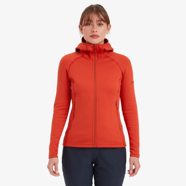Montane Women&#39;s Fury Hooded Fleece Jacket - Saffron Red