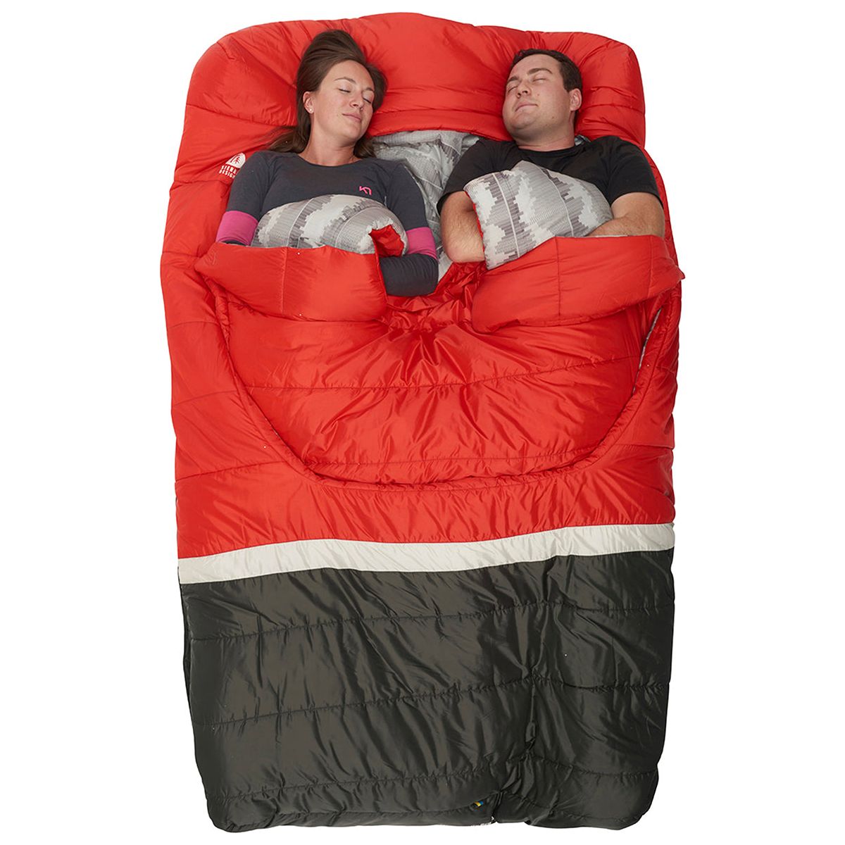 Sierra Designs Frontcountry Bed 20F 0° Degree Synthetic Duo Sleeping Bag - Red/Grey