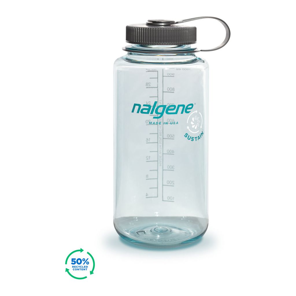 Nalgene Wide Mouth Sustain 32oz 1L Water Bottle - Seafoam