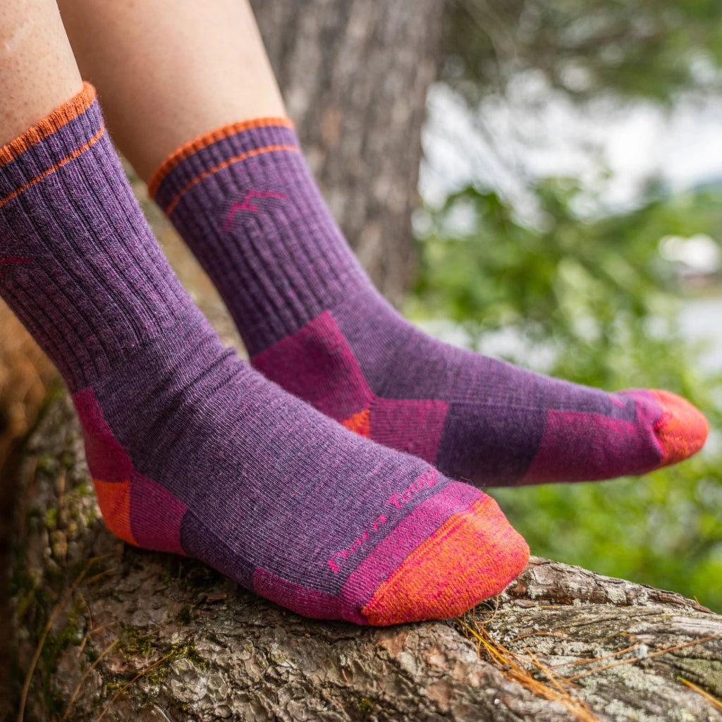 Darn Tough 1903 Women&#39;s Hiker Micro Crew Midweight Hiking Sock - Plum Health - Hill and Dale Outdoors