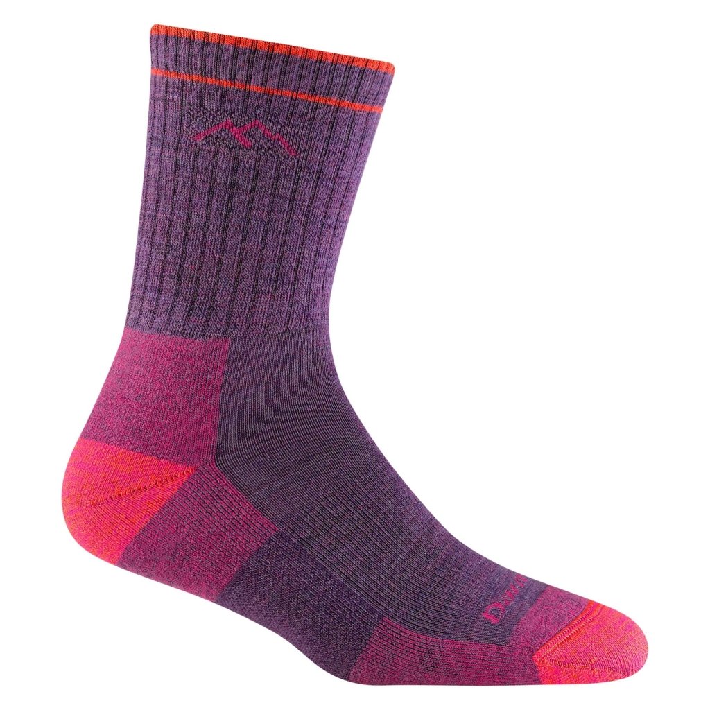 Darn Tough 1903 Women&#39;s Hiker Micro Crew Midweight Hiking Sock - Plum Health - Hill and Dale Outdoors