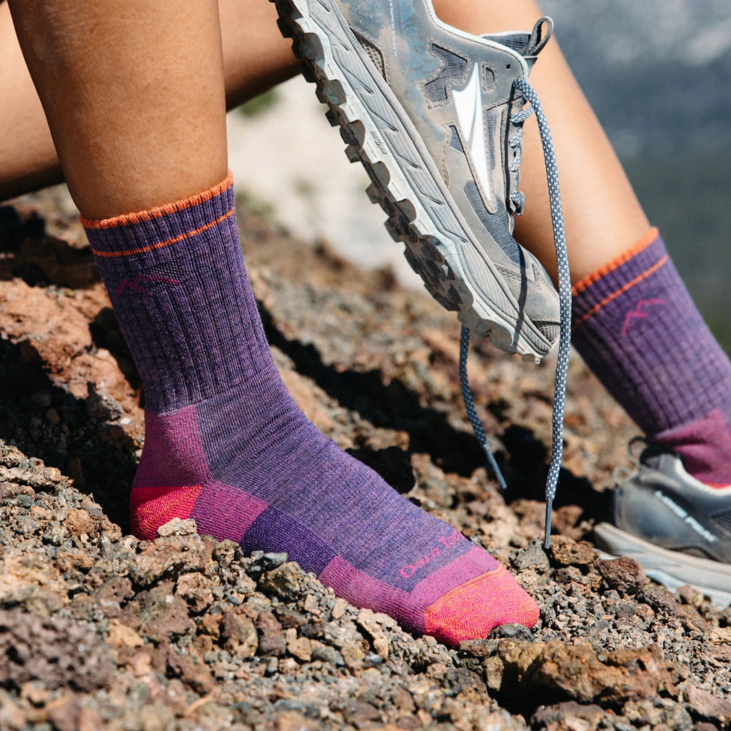 Darn Tough 1903 Women&#39;s Hiker Micro Crew Midweight Hiking Sock - Plum Health - Hill and Dale Outdoors