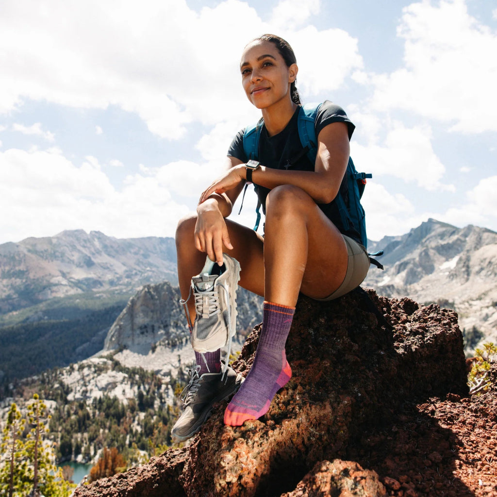 Darn Tough 1903 Women&#39;s Hiker Micro Crew Midweight Hiking Sock - Plum Health - Hill and Dale Outdoors