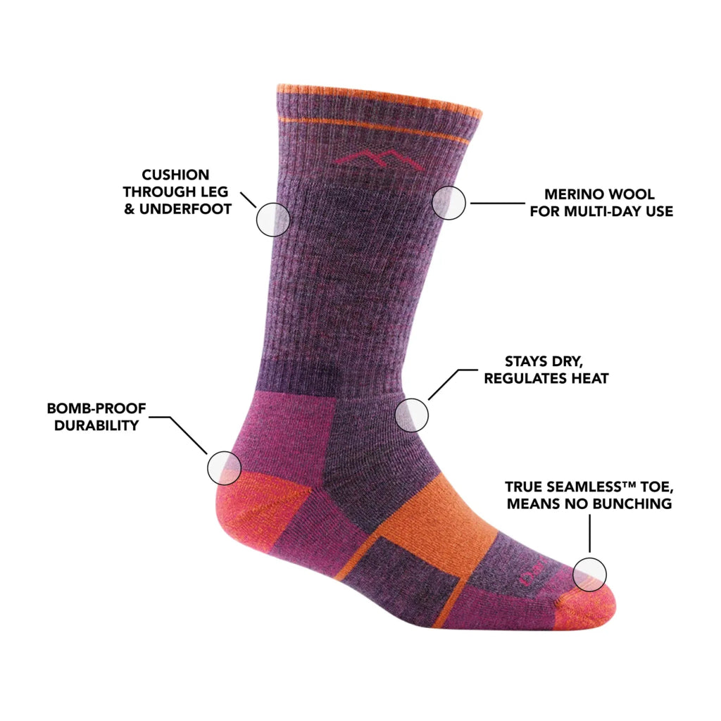 Darn Tough 1908 Women&#39;s Hiker Boot Full Cushion Midweight Hiking Sock - Eclipse - Hill and Dale Outdoors