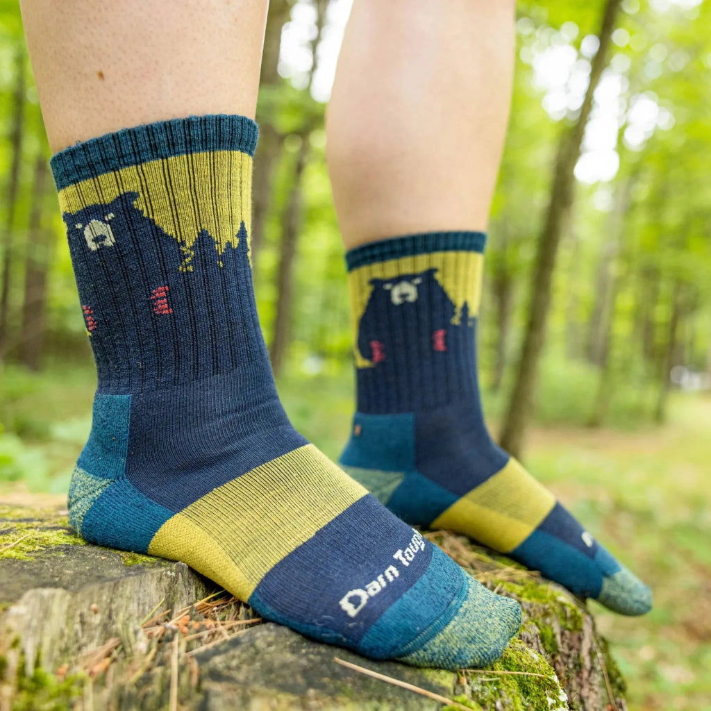 Darn Tough 1970 Women&#39;s Bear Town Micro Crew Lightweight Hiking Sock - Dark Teal - Hill and Dale Outdoors