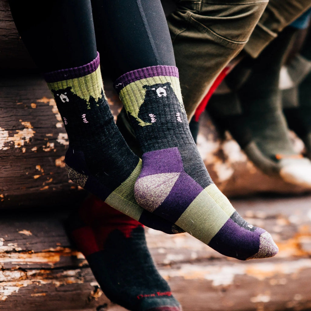 Darn Tough 1970 Women&#39;s Bear Town Micro Crew Lightweight Hiking Sock - Purple - Hill and Dale Outdoors