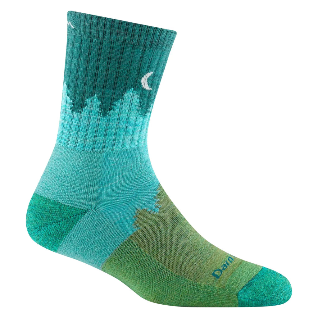 Darn Tough 1971 Women&#39;s Treeline Micro Crew Midweight Hiking Sock - Aqua - Hill and Dale Outdoors