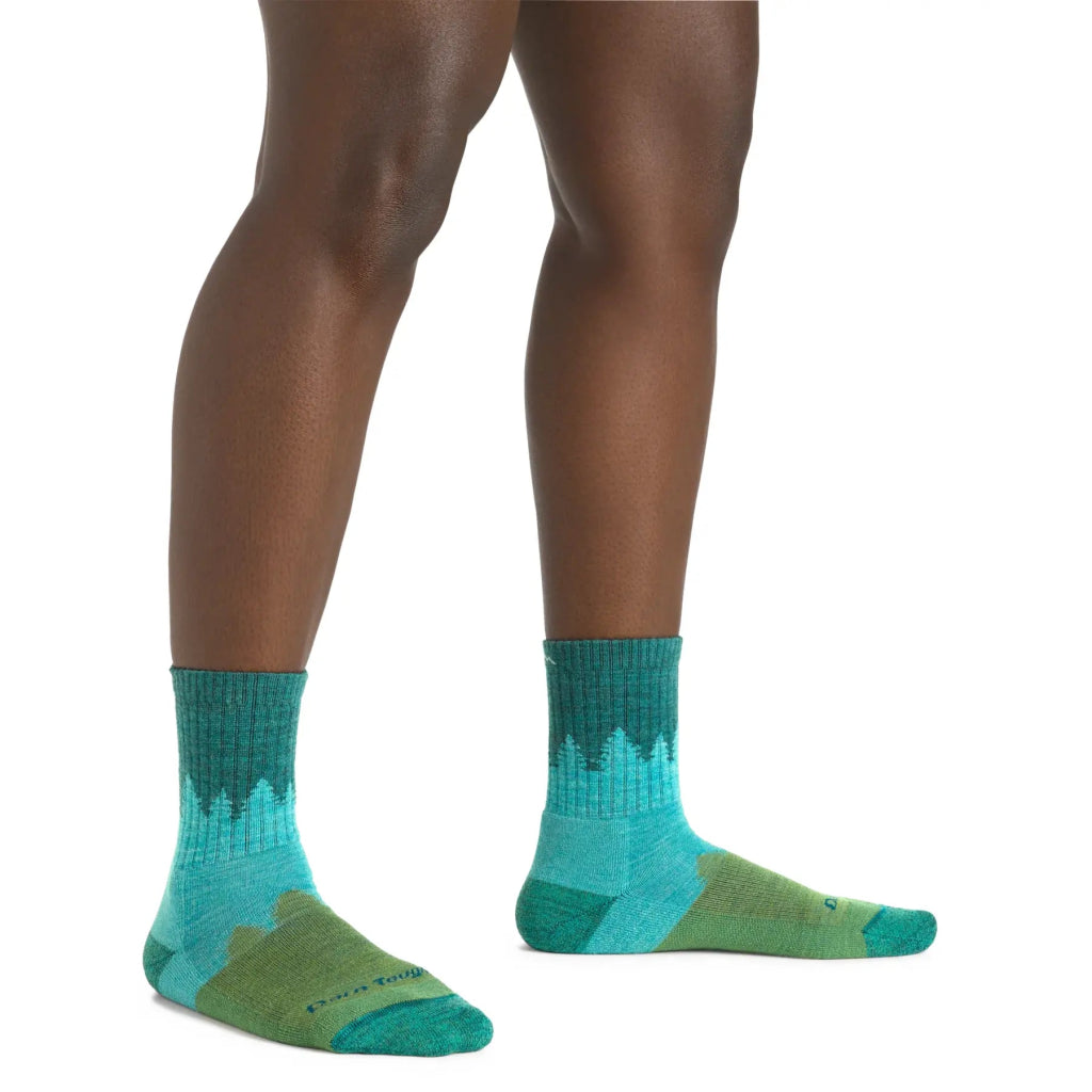Darn Tough 1971 Women&#39;s Treeline Micro Crew Midweight Hiking Sock - Aqua - Hill and Dale Outdoors