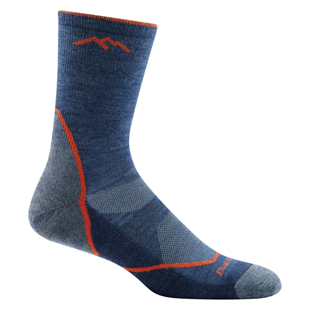 Darn Tough 1972 Men&#39;s Light Hiker Micro Crew Lightweight Hiking Sock - Denim - Hill and Dale Outdoors