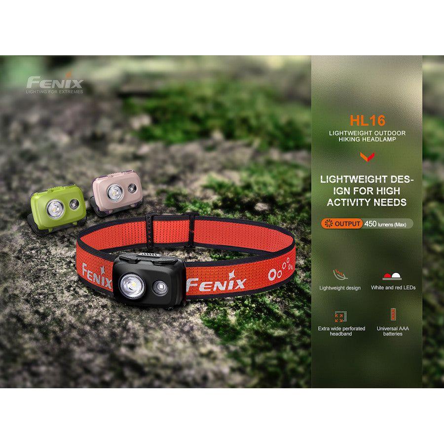 Fenix HL16 450 Lumens Headtorch - Black - Hill and Dale Outdoors