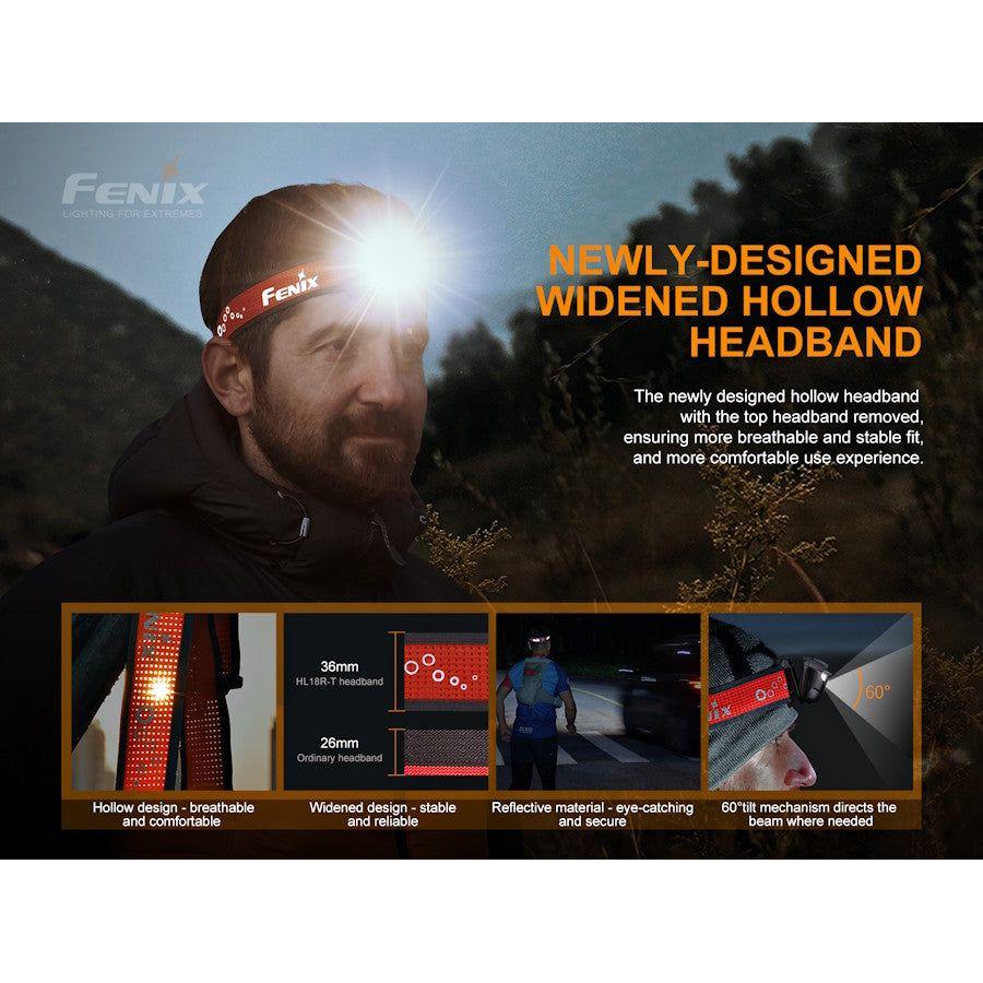 Fenix HL18R - T 500 Lumens Rechargeable Headtorch - Hill and Dale Outdoors