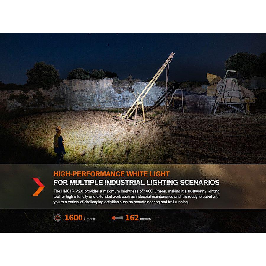 Fenix HM61R V2.0 1600 Lumens Magnetic Rechargeable Headtorch/Handtorch - Hill and Dale Outdoors
