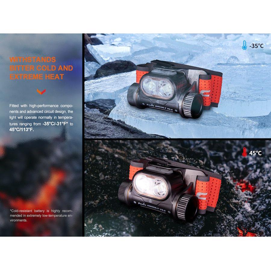 Fenix HM65R-T V2.0 Trail Running USB Rechargeable Headtorch - Black - Ex-Demo