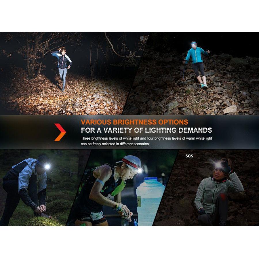 Fenix HM65R - T V2.0 Trail Running USB Rechargeable Headtorch - Dark Purple - Hill and Dale Outdoors