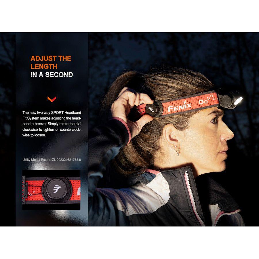 Fenix HM65R - T V2.0 Trail Running USB Rechargeable Headtorch - Dark Purple - Hill and Dale Outdoors