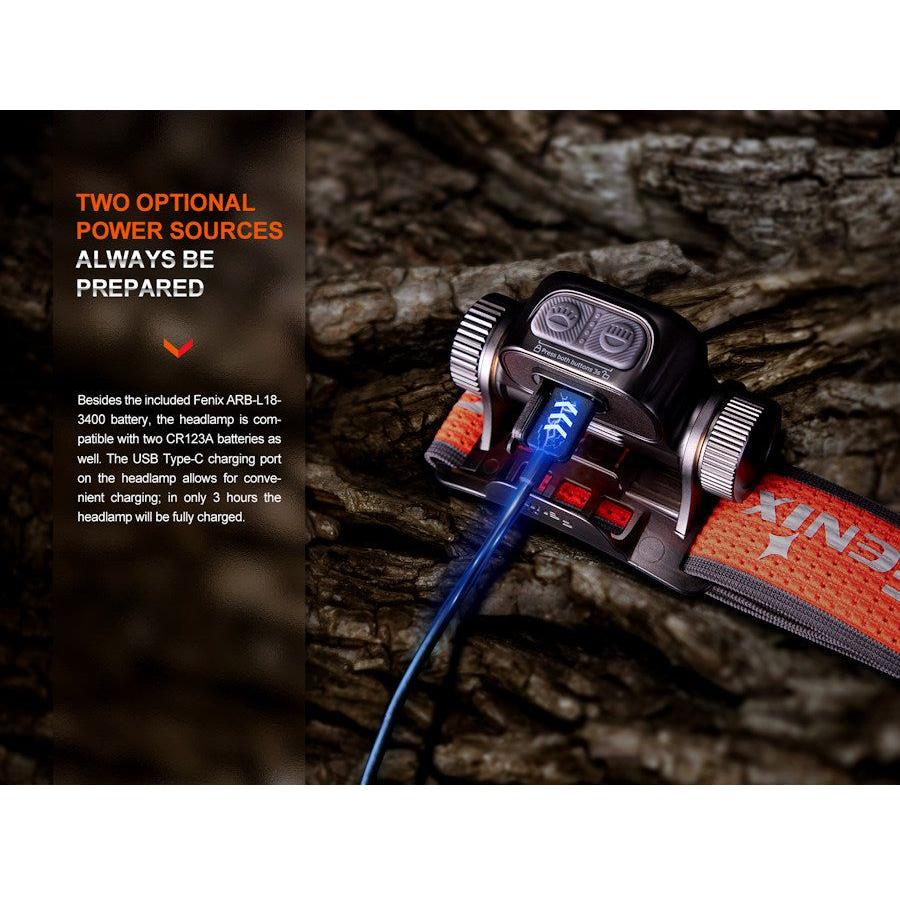 Fenix HM65R - T V2.0 Trail Running USB Rechargeable Headtorch - Dark Purple - Hill and Dale Outdoors