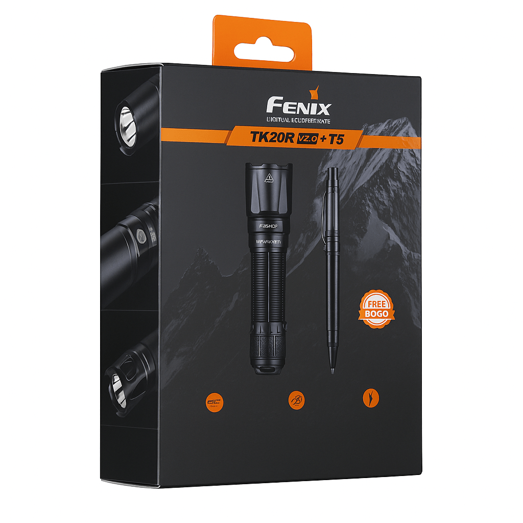 Fenix TK20R V2 Torch With Free T5 Tactical Pen - Seasonal Gift - Hill and Dale Outdoors