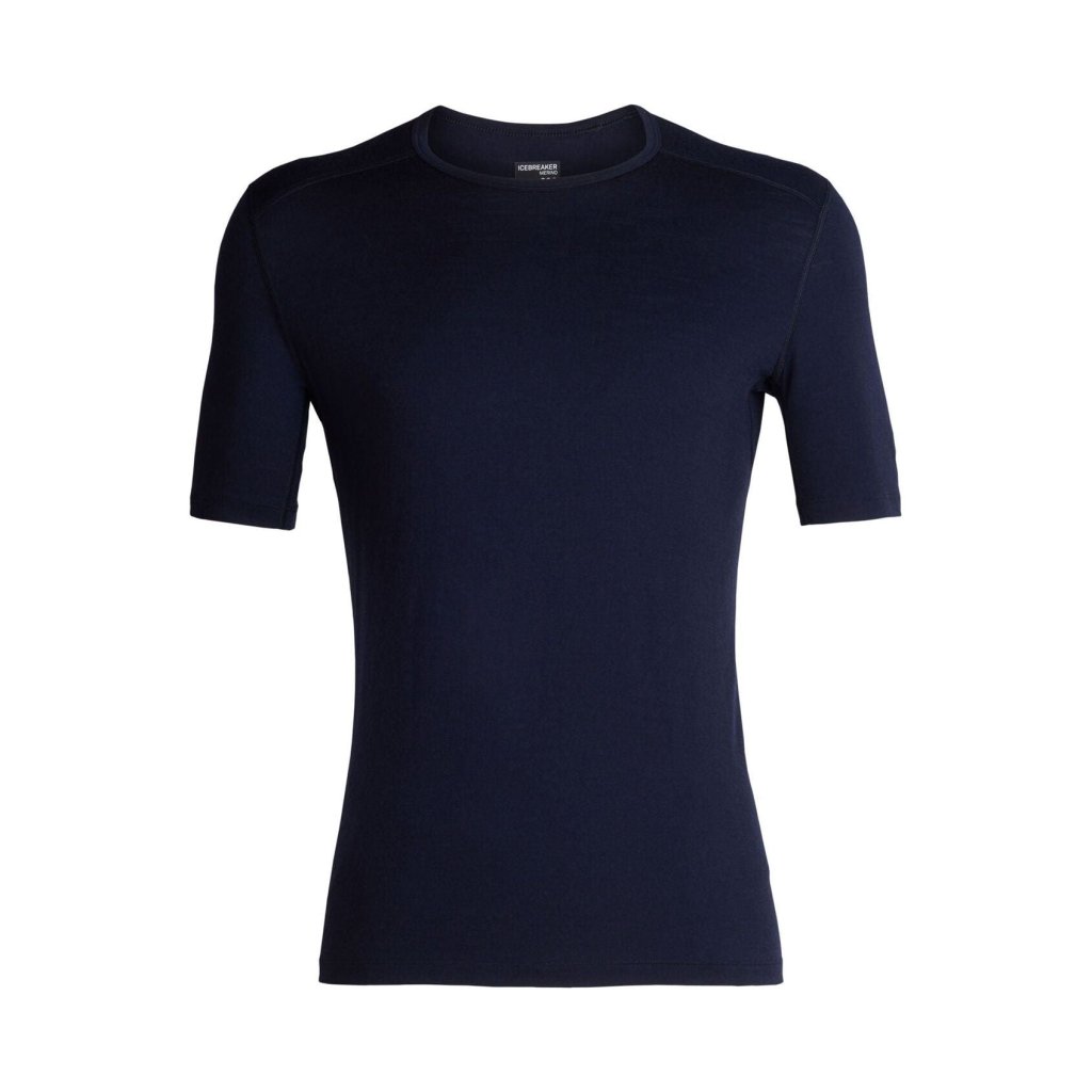 Icebreaker Men&#39;s Merino 200 Oasis Short Sleeve Crewe Thermal Top - Midnight Navy - Hill and Dale Outdoors