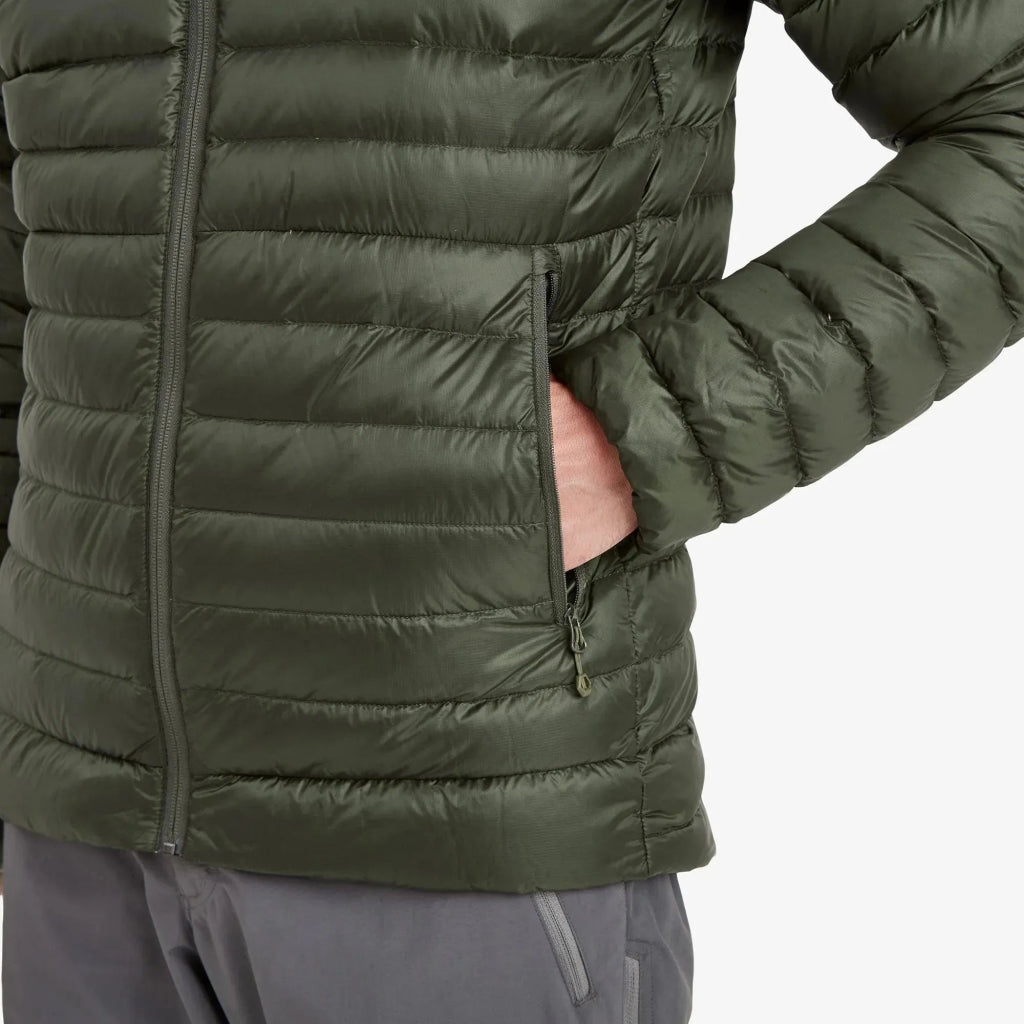 Montane Men&#39;s Anti - Freeze Hooded Down Insulated Jacket - Oak Green - Hill and Dale Outdoors