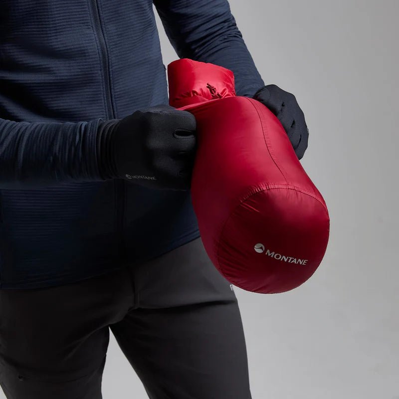 Montane Men&#39;s Anti - Freeze XT Hooded Down Jacket - Acer Red - Hill and Dale Outdoors