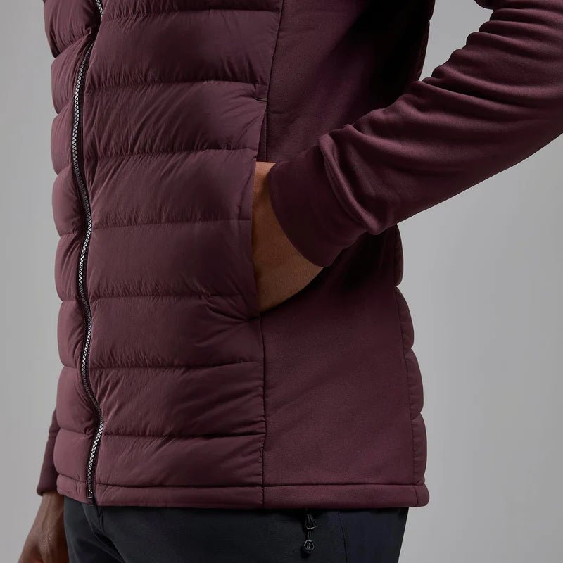 Montane Men&#39;s Composite Hooded Down Jacket - Dark Garnet - Hill and Dale Outdoors