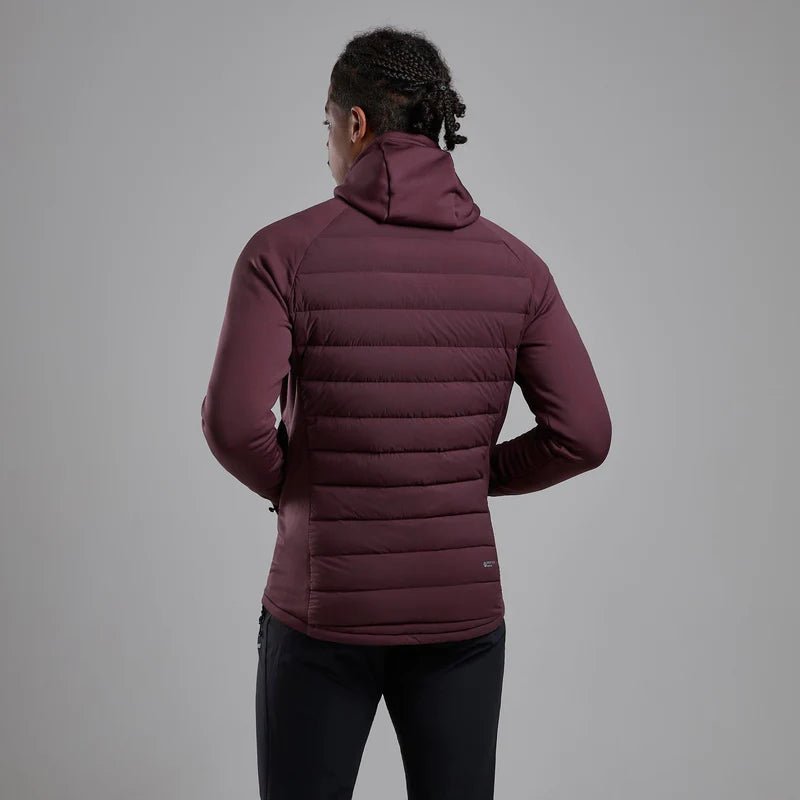 Montane Men&#39;s Composite Hooded Down Jacket - Dark Garnet - Hill and Dale Outdoors